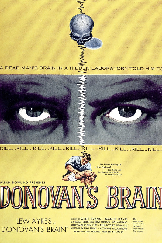 Donovan's Brain 1953 Classic Sci-Fi Horror Movie Poster Wall Art Decor