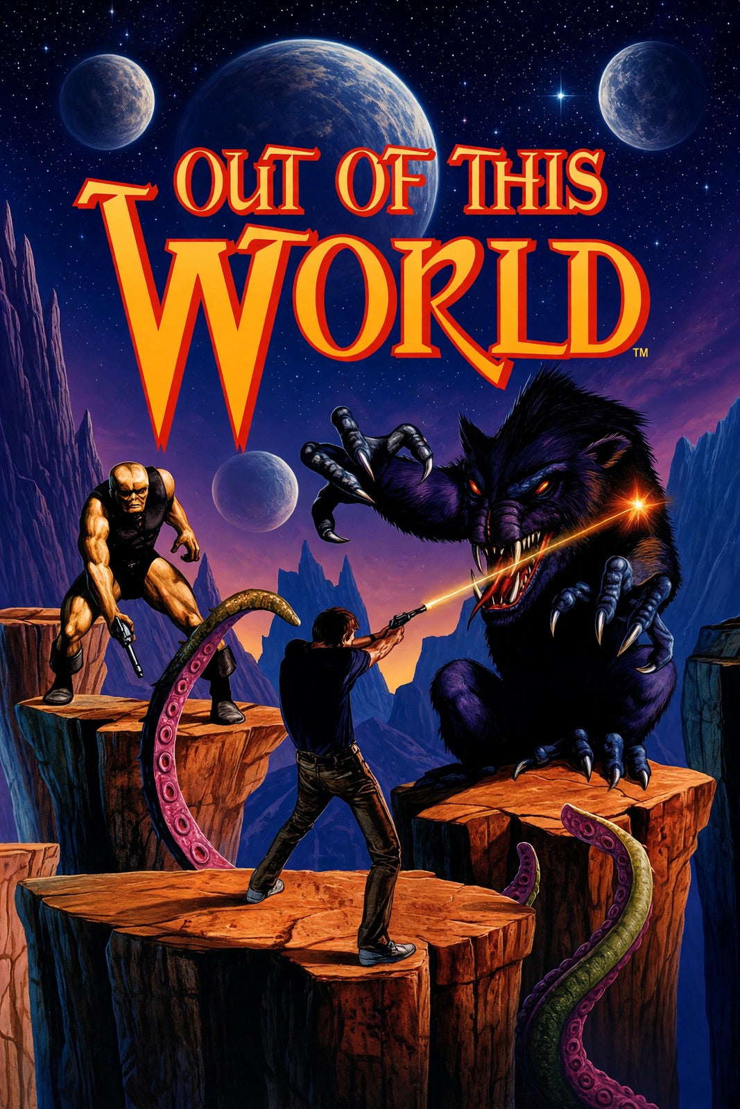 Out of This World Poster – Alien Warrior Combat Adventure Wall Art Decor