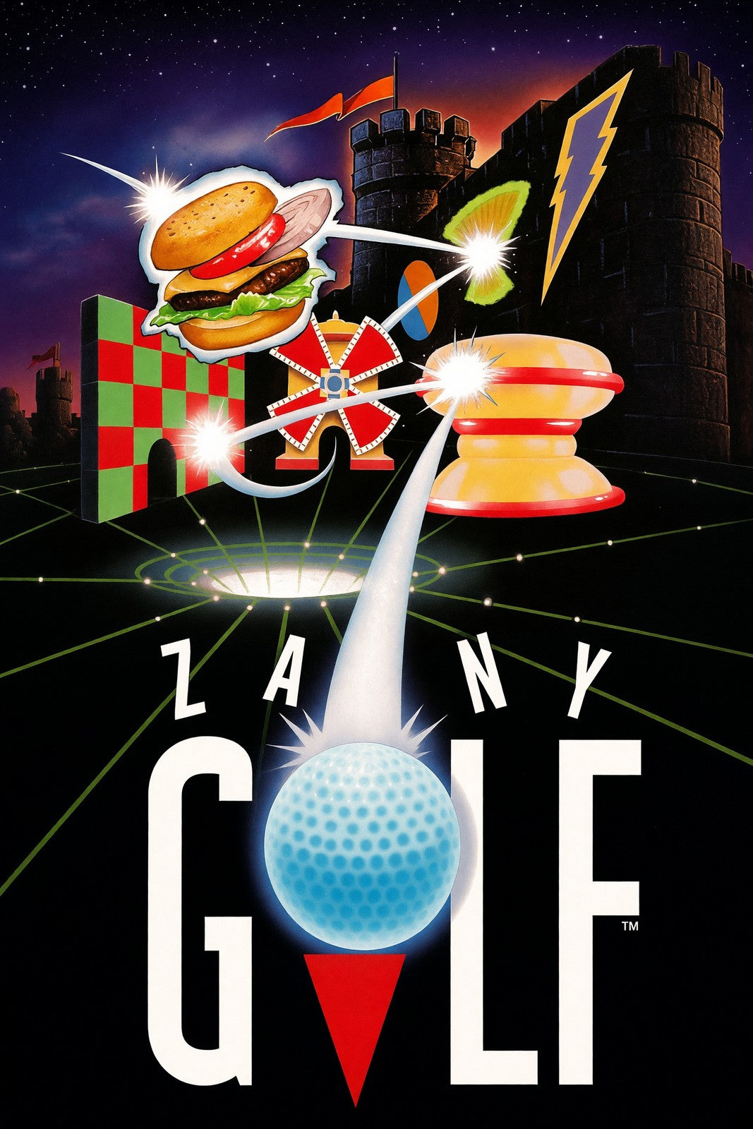 Zany Golf Poster - Retro Arcade Mini Golf Video Game Art Wall Art Decor