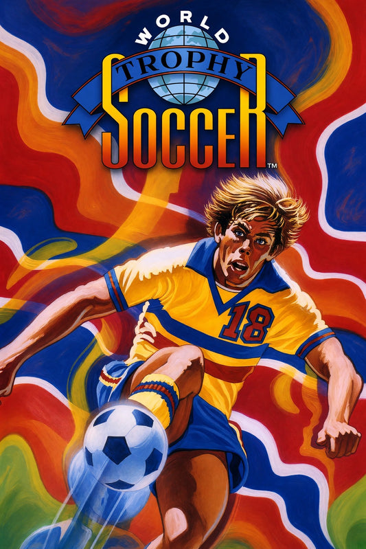 World Trophy Soccer Poster – Athletic Player #18 Vintage Game Art Wall Art Decor