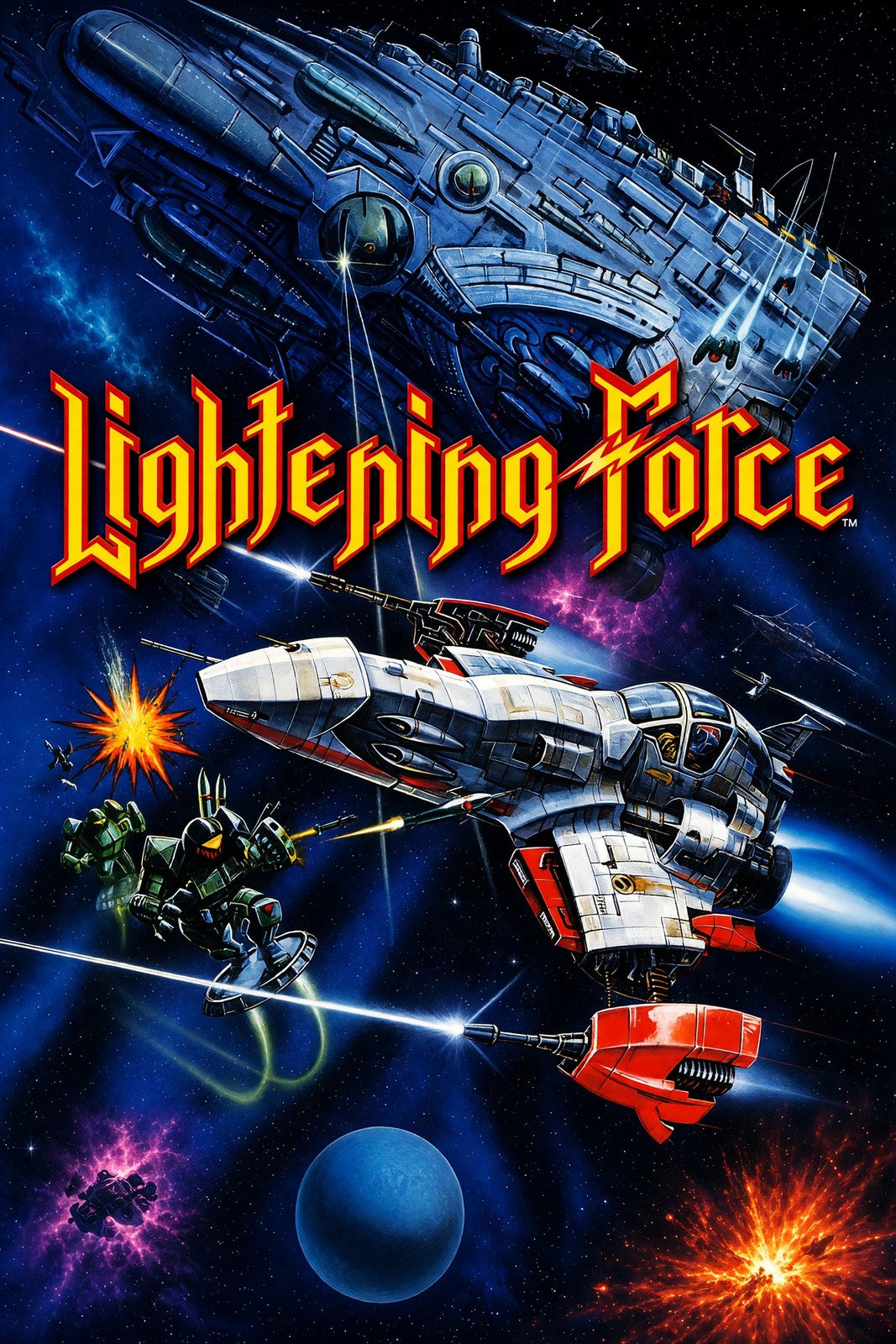 Lightening Force Poster - Thunder Force IV Space Shooter Retro Game Art