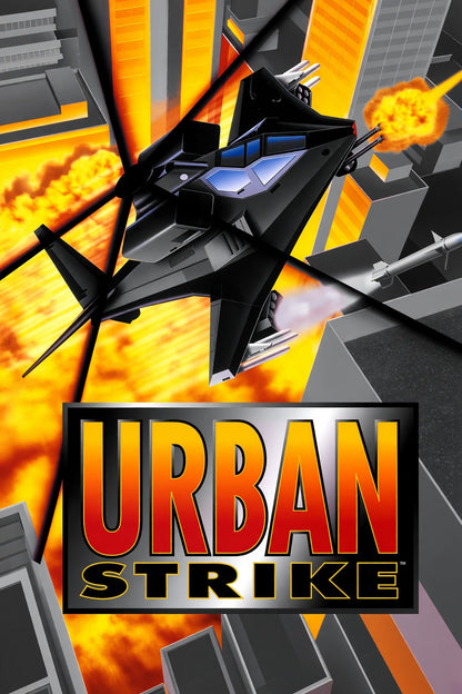 Urban Strike Helicopter Action Poster – Black Fighter Jet Game Art