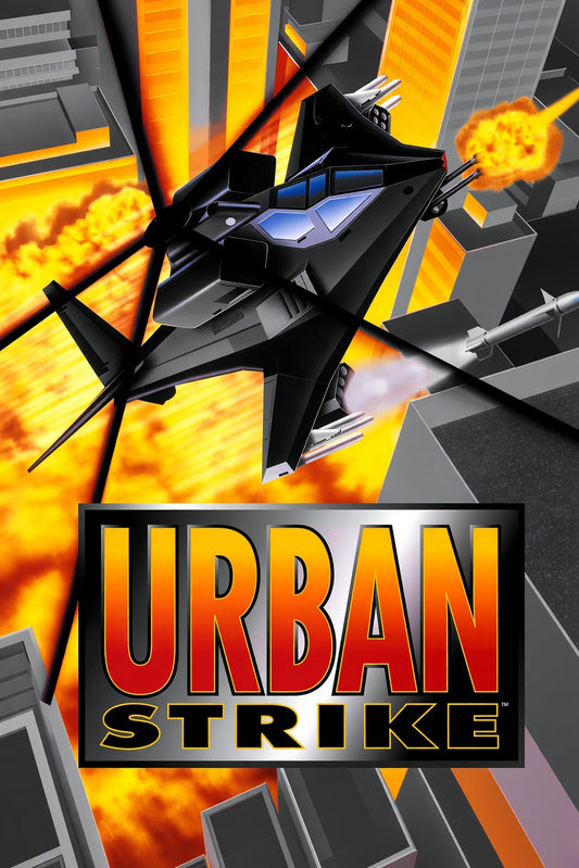 Urban Strike Helicopter Action Poster – Black Fighter Jet Game Art