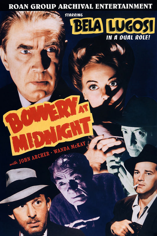 Bowery at Midnight 1942 Bela Lugosi Dual Role Movie Poster Wall Art Decor