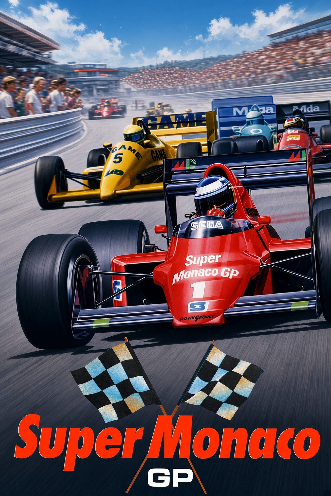 Super Monaco GP Racing Poster – Formula 1 Sport Cars Action Wall Art Decor
