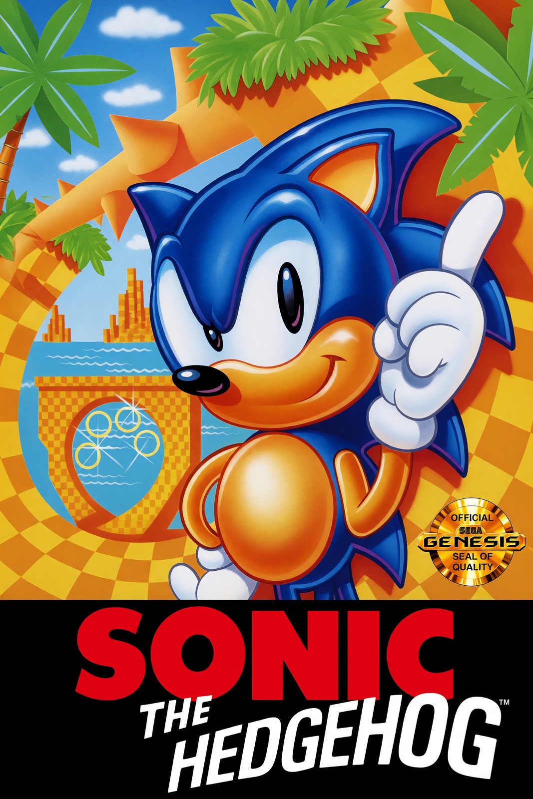 Sonic the Hedgehog Retro Video Game Poster – 1991 Classic Wall Art Decor
