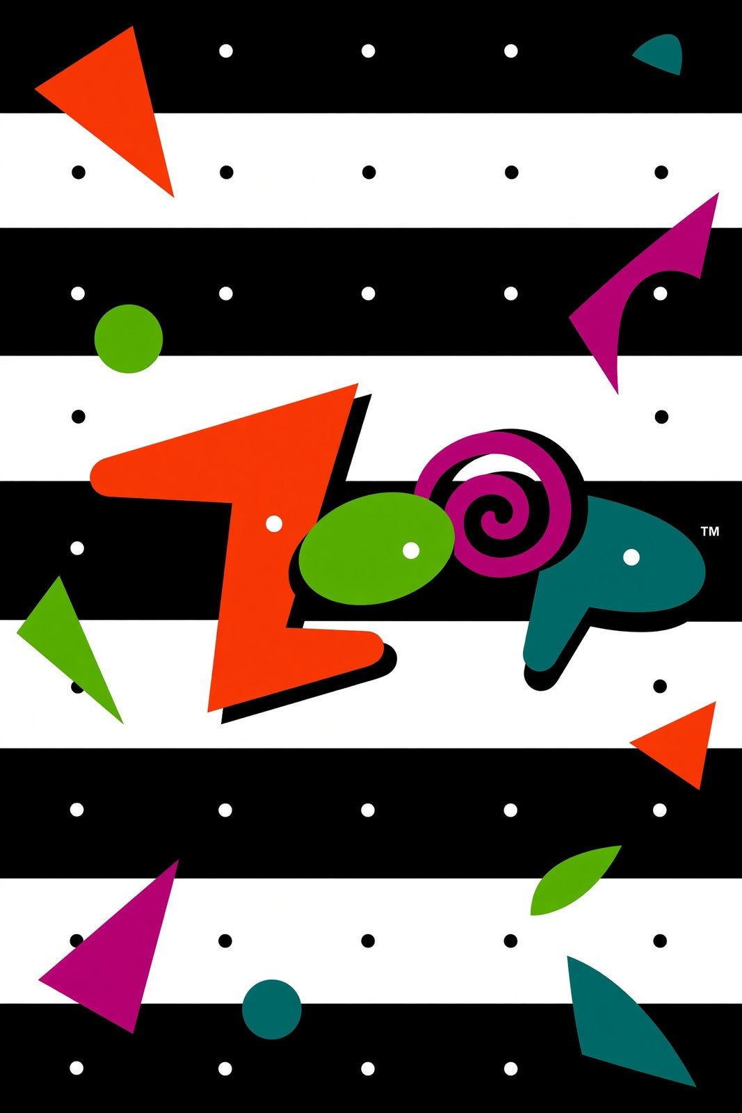 Zoop Poster - Colourful Puzzle Arcade Game Art Print Wall Art Decor