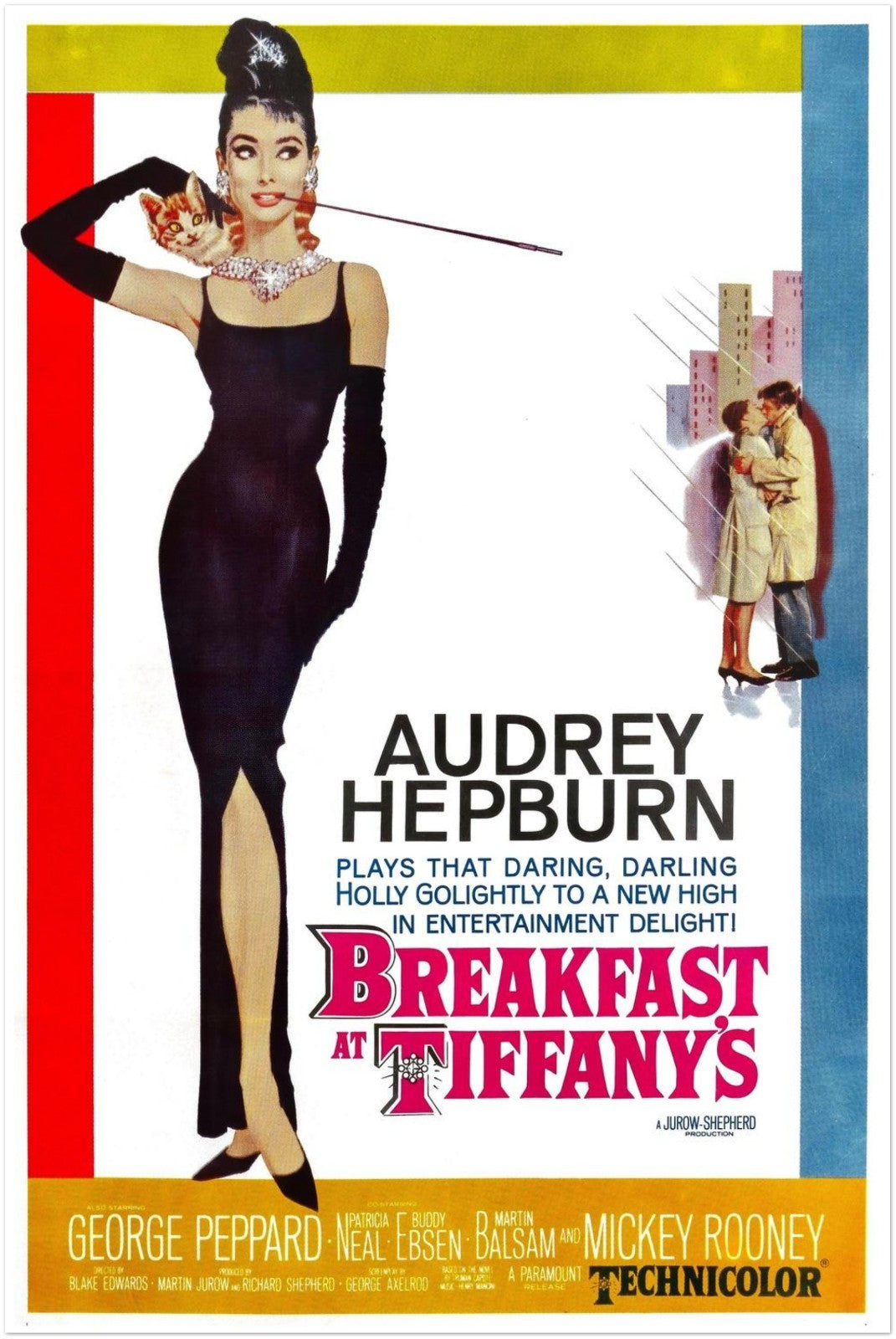 BREAKFAST AT TIFFANYS AUDREY HEPBURN CLASSIC HOLLYWOOD MOVIE POSTER