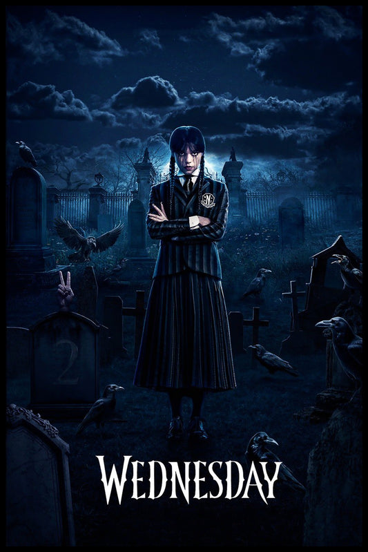 Wednesday Series Cemetery Gothic Dark Academia Addams Poster