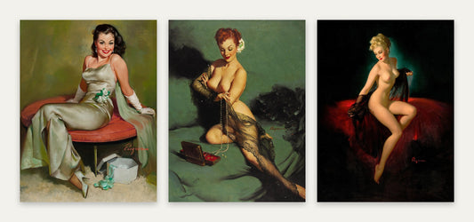 Gil Elvgren Pin-Up Set of 3 Posters Captivating Fascination Vision of Beauty Art