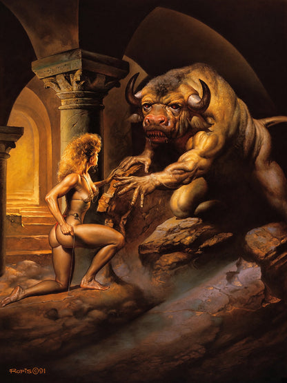 Boris Vallejo Minotaur 1991 Poster – Fantasy Mythological Art Wall Art Decor