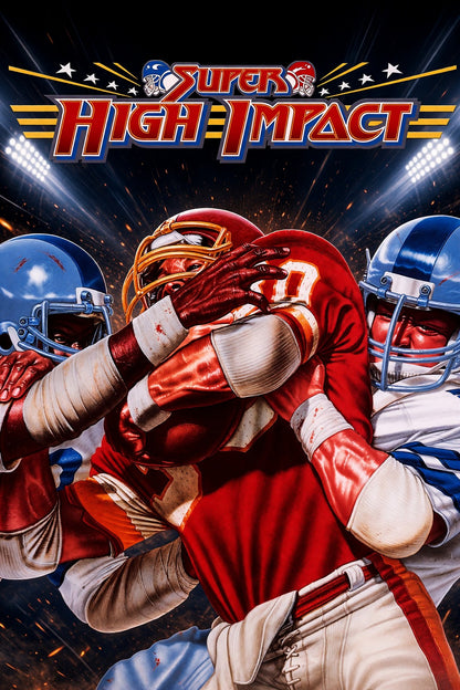 Super High Impact Poster - Retro Arcade Football Game Art Wall Art