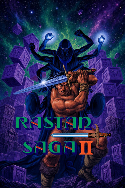 Rastan Saga II Poster – Barbarian Warrior with Magic Sword Wall Art Decor