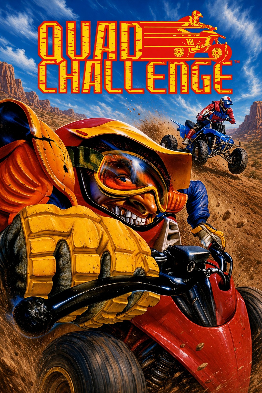 Quad Challenge Poster – Desert ATV Racing Action Art Wall Art Decor