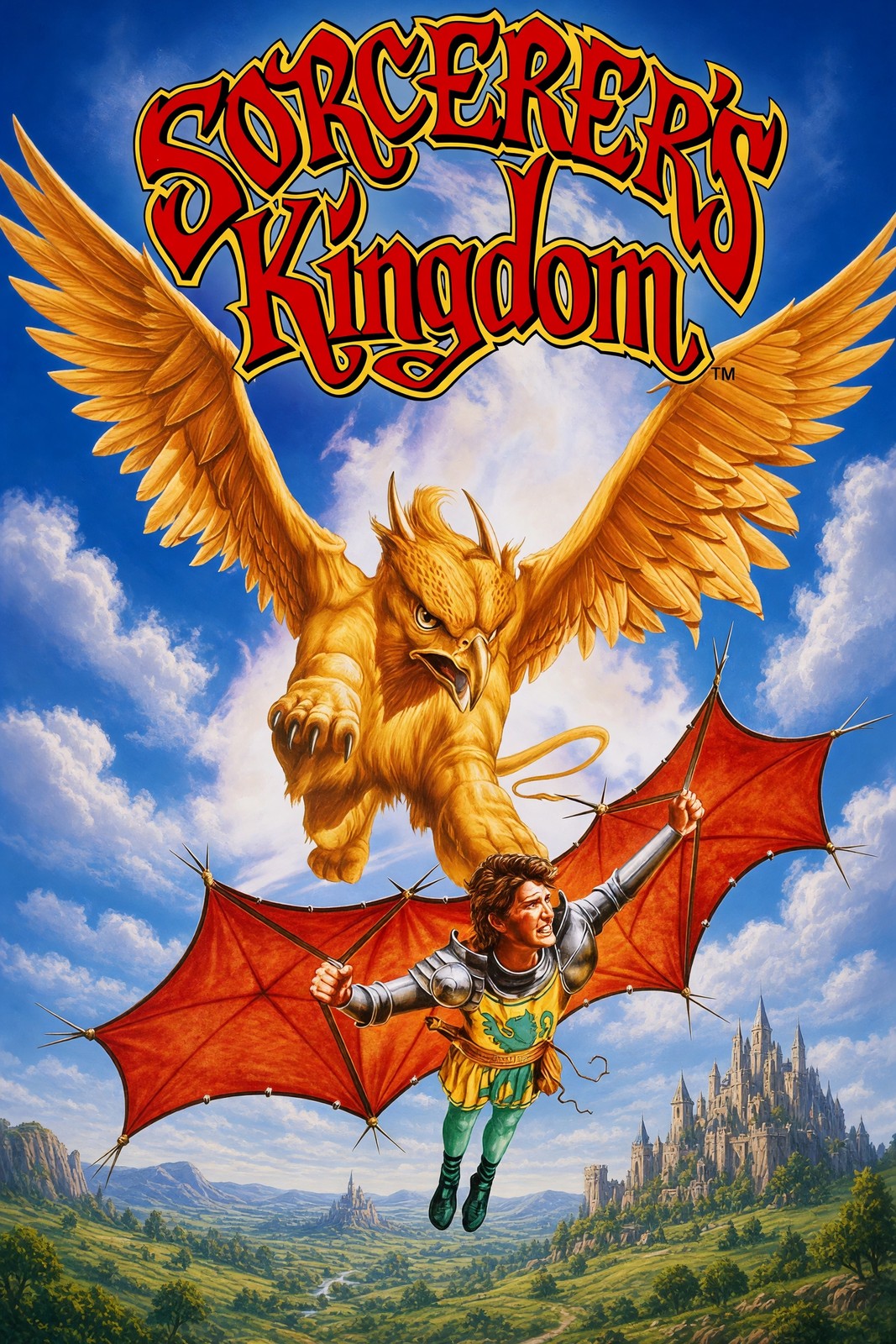 Sorcerer's Kingdom Fantasy Adventure Poster – Golden Griffin Wings
