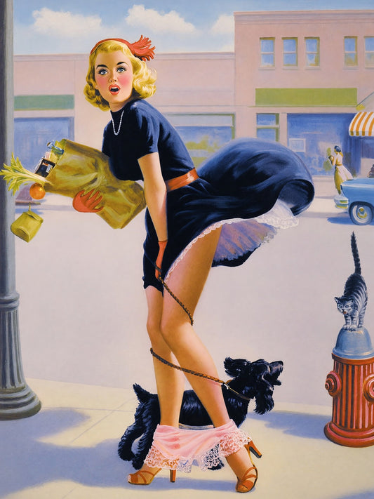 Art Frahm Hold Everything 1955 Poster – Vintage Pin-Up Woman Wall Art Decor