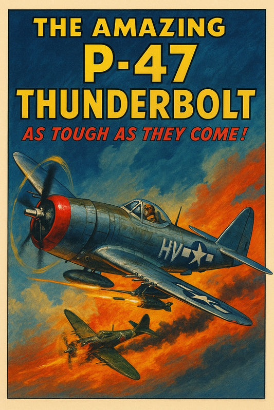P-47 THUNDERBOLT FIGHTER POSTER - AS TOUGH AS THEY COME - FREE SHIPPING
