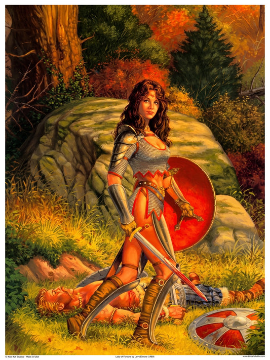Lady of Fortune - Fantasy Warrior Art Print by Larry Elmore (1989)