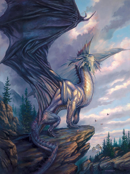 Silver Dragon Poster – Todd Lockwood Dungeons & Dragons Fantasy Art Print 2001