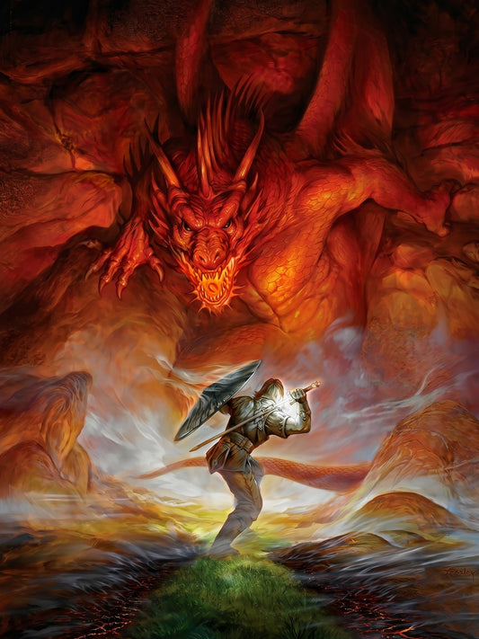 Jeff Easley Silver Anniversary Poster 1999 – Fantasy Warrior Dragon