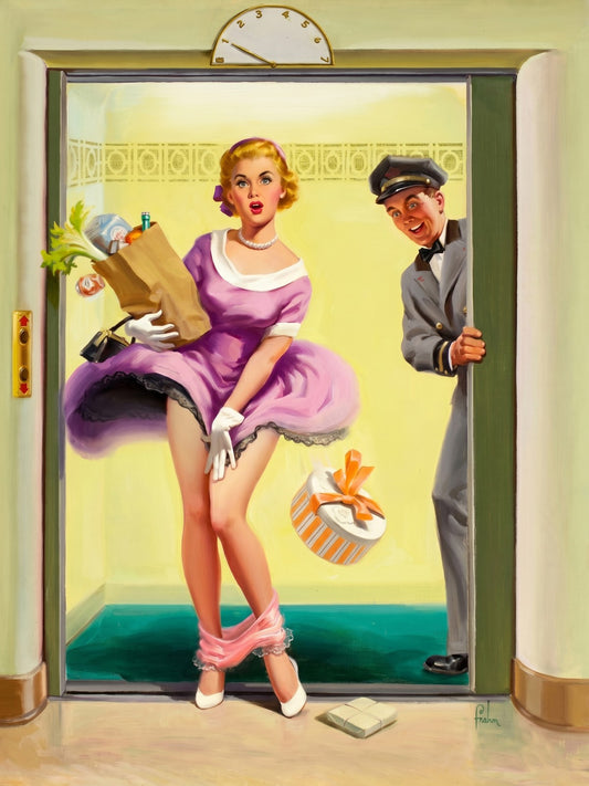 Art Frahm Going Down (1955) Vintage Pin-Up Poster