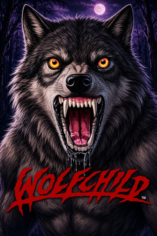 Wolfchild Poster – Fierce Wolf Horror Art Retro Gaming Wall Art Decor