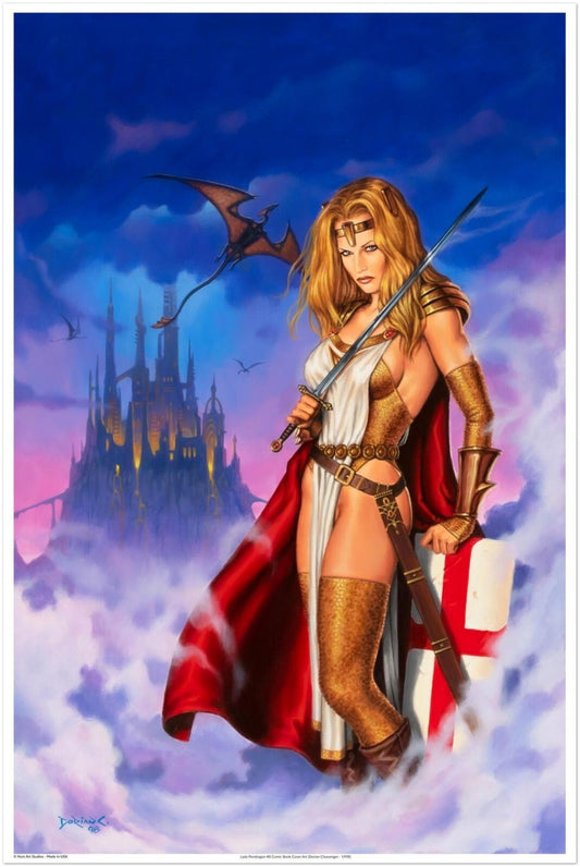 Lady Pendragon Poster – Dorian Cleavenger Fantasy Art (1998 Comic Cover)