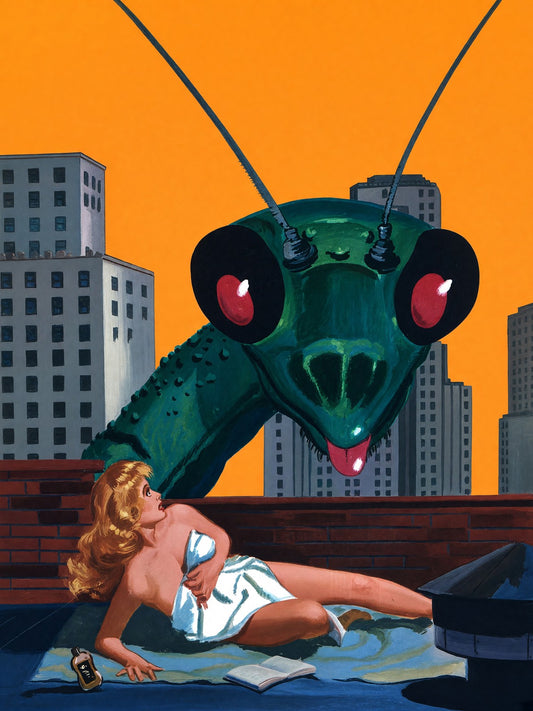 The Savage Swarm by Edward Valigursky 1957 Poster – Giant Mantis Sci-Fi