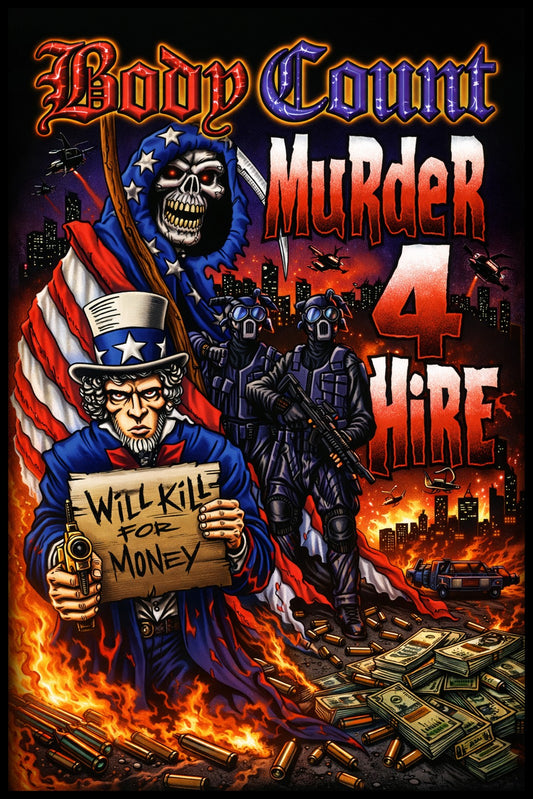 Body Count Poster - Murder 4 Hire Album Art - Heavy Metal Wall Art Fan Deco