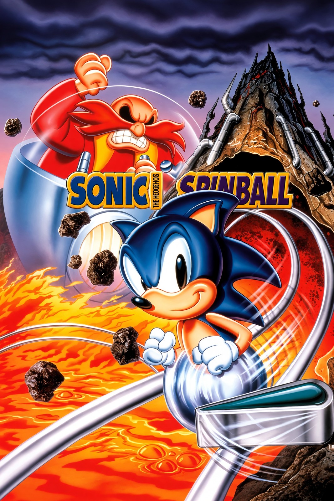 Sonic Spinball Poster – Blue Hedgehog Video Game Art 1993 Wall Art Decor