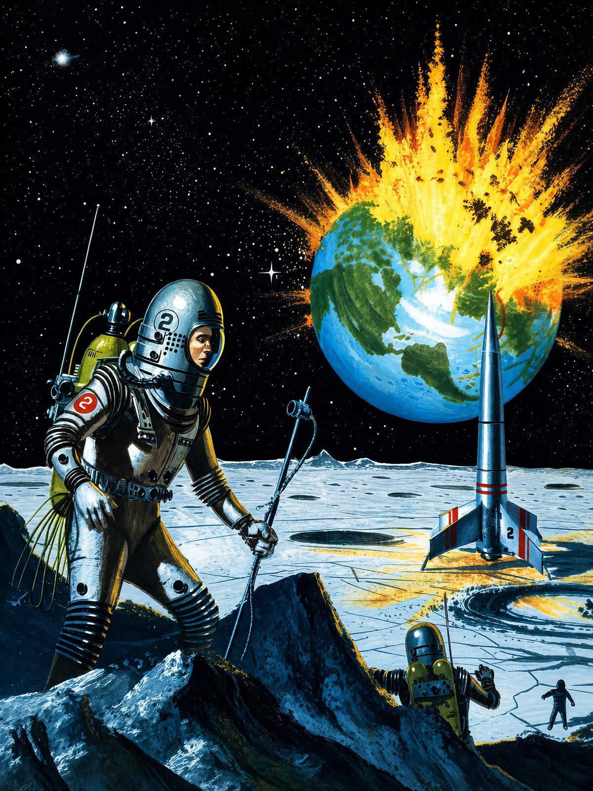 Edward Valigursky Amazing Science Fiction Stories Poster 1958 Wall Art Decor
