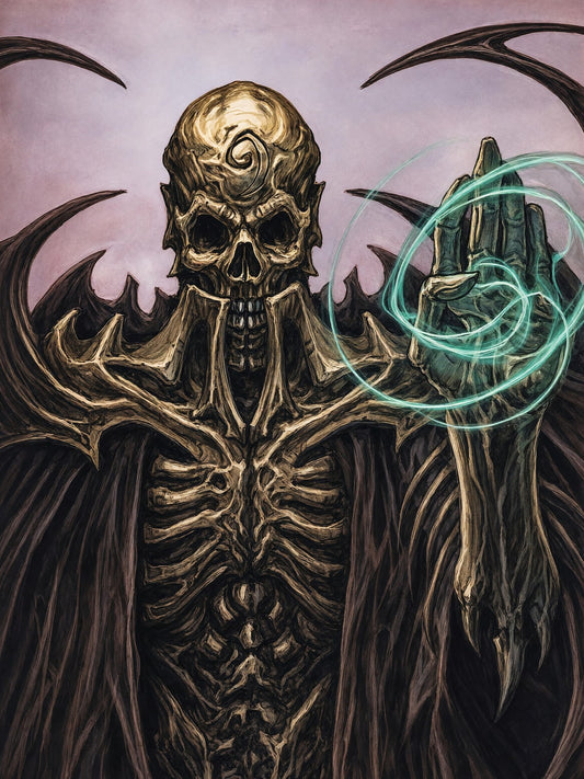 MAGIC THE GATHERING POSTER – NECROPOTENCE CARD ART UNDEAD LICH SORCERER