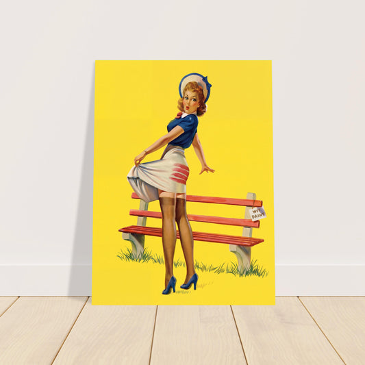 Sit Down Stripes by Art Frahm (1945) Vintage Pin-Up Poster Wall Art Decor 2