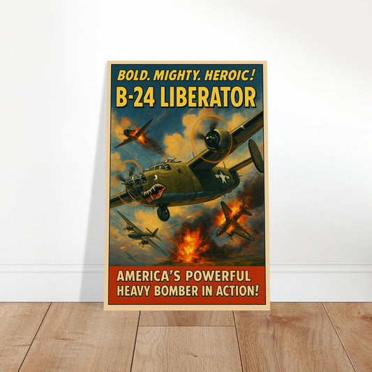 B-24 LIBERATOR BOMBER POSTER - SMASHING AERIAL ACTION - FREE SHIPPING 2