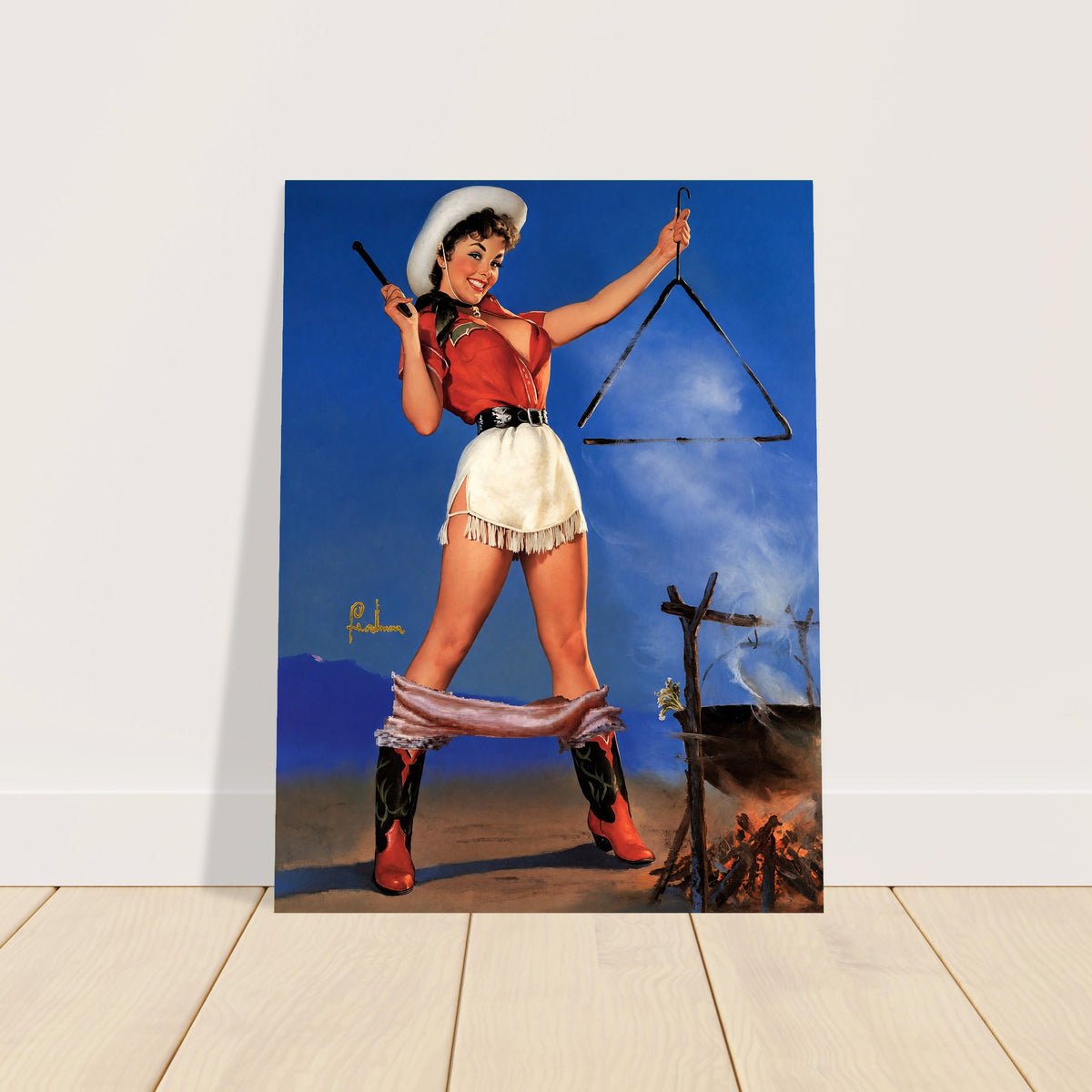 Art Frahm Come and Get It 1953 Poster – Cowgirl Pin-Up Art Wall Art Decor 2