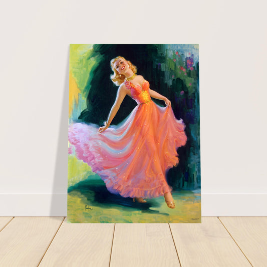 The Pink Dress by Art Frahm Poster – 1950s Pin-Up Beauty Wall Art Decor 2