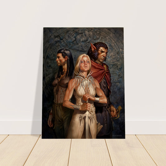 Fantasy Trio Poster – Between Dethoc and a Hard Case by Todd Lockwood 2012 2