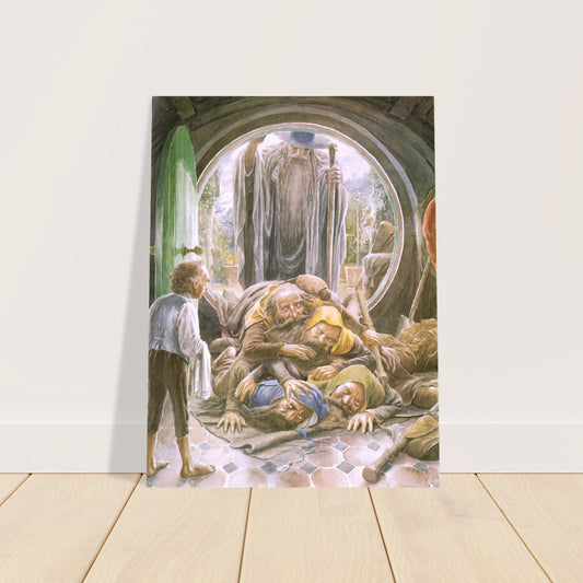 Alan Lee Dwarves at Bag End (1997) Fantasy Poster - Lord of The Rings Art 2