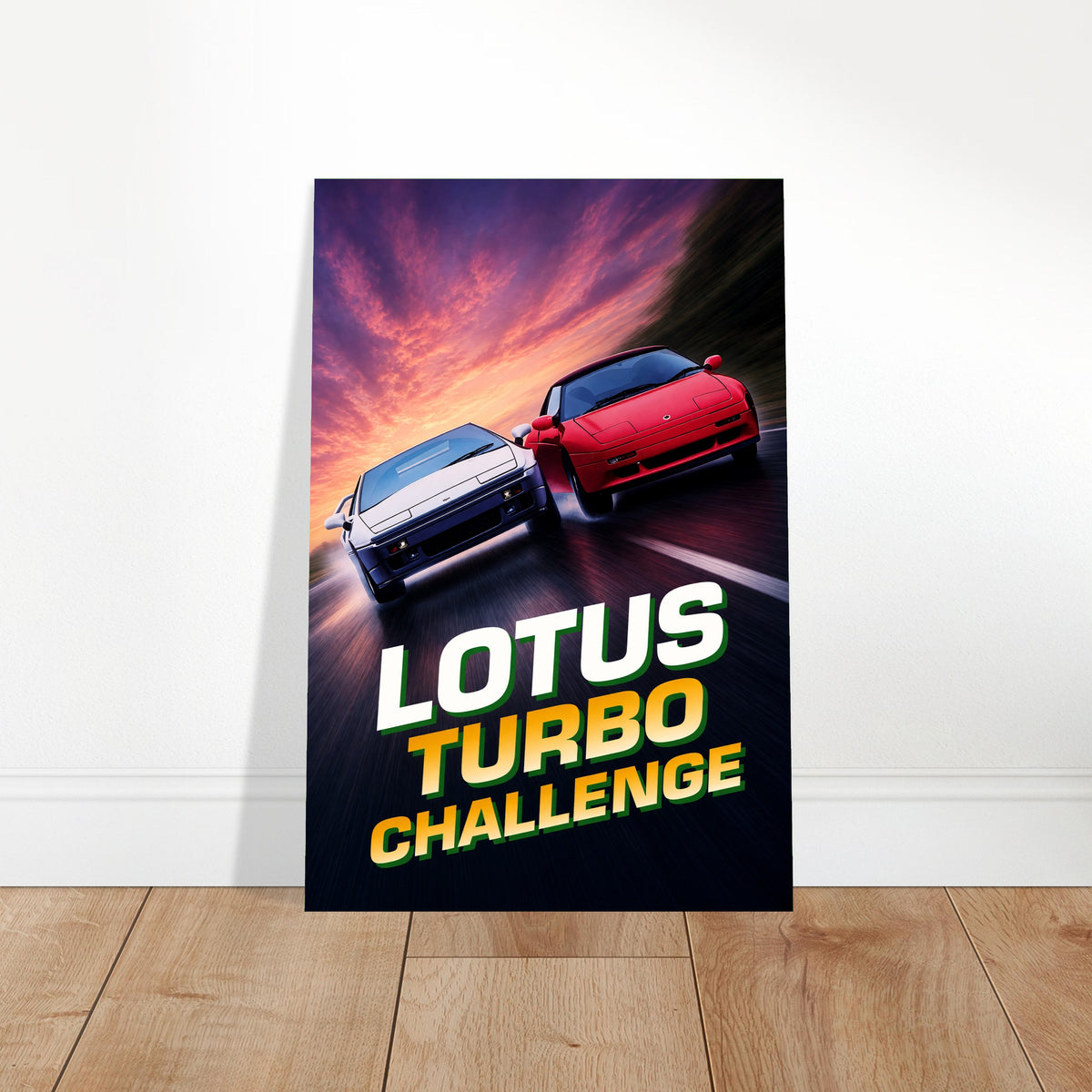 Lotus Turbo Challenge Poster – Racing Sports Cars Action Art Wall Art Decor 2