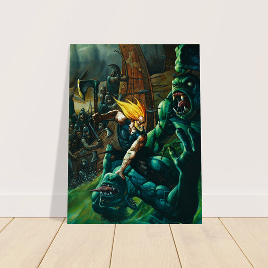 Young Thor vs. Frost Giants Poster by Simon Bisley 2014 Wall Art Decor 2