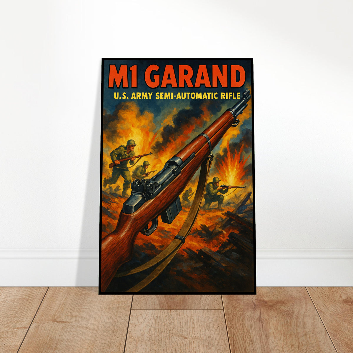 M1 Garand Rifle Poster - WWII US Army Military History Vintage War Art 2