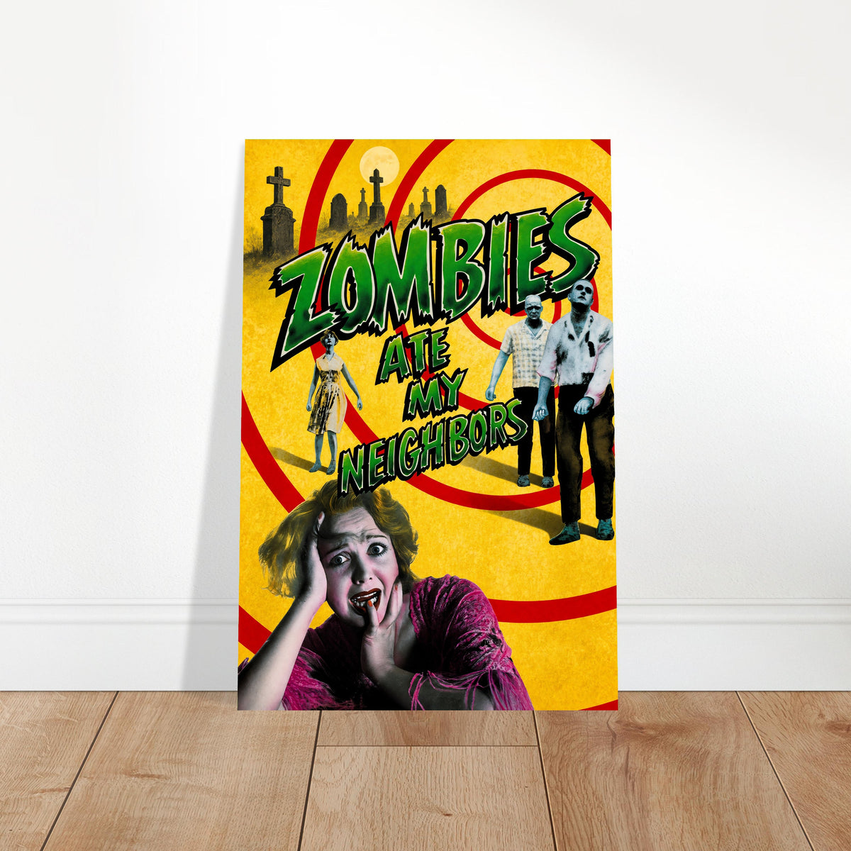 Zombies Ate My Neighbors Poster – Retro Horror Comedy Game Art Wall Art Decor 2