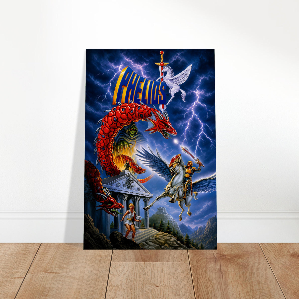 Phelios Poster - Winged Warrior Greek Myth Retro Game Art Wall Art Decor 2