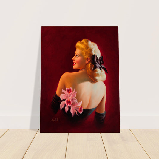 Art Frahm Glamour Pin-Up with Pink Orchids 1950 Poster Wall Art Decor 2