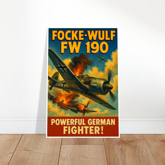 FOCKE-WULF FW 190 POSTER - WWII GERMAN FIGHTER AIRCRAFT MILITARY HISTORY ART 2