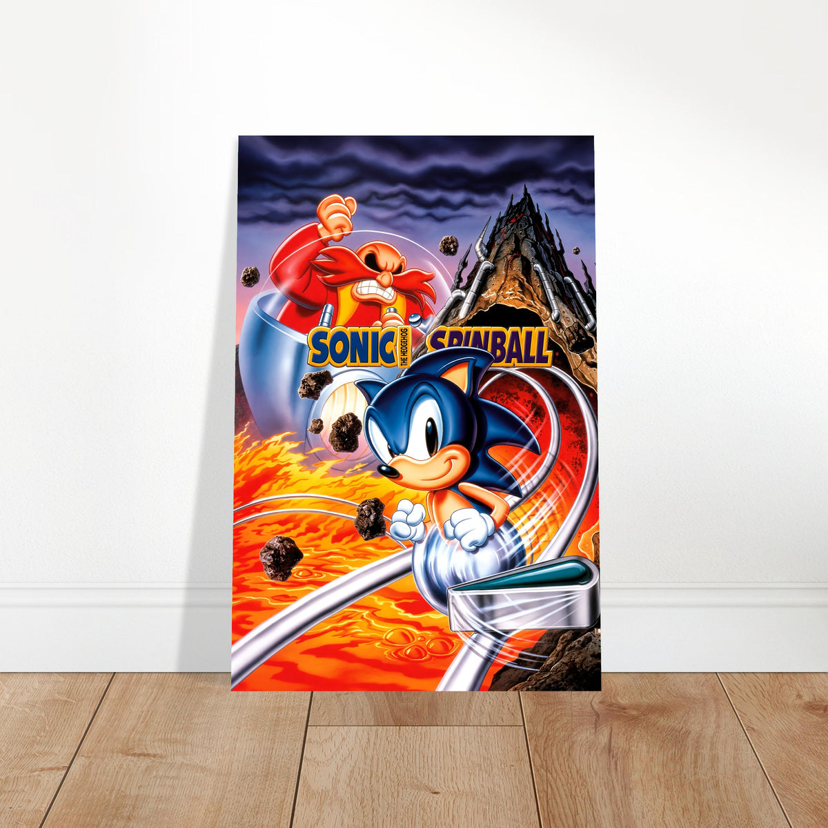 Sonic Spinball Poster – Blue Hedgehog Video Game Art 1993 Wall Art Decor 2