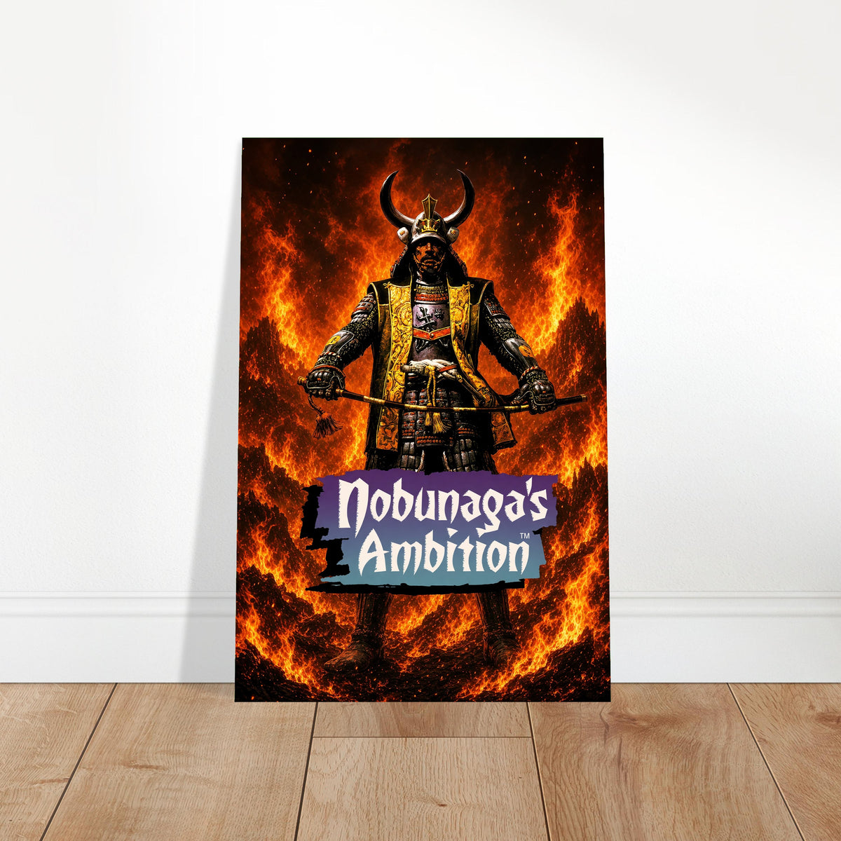 Nobunaga's Ambition Poster – Samurai Warlord with Flaming Bow Wall Art Decor 2