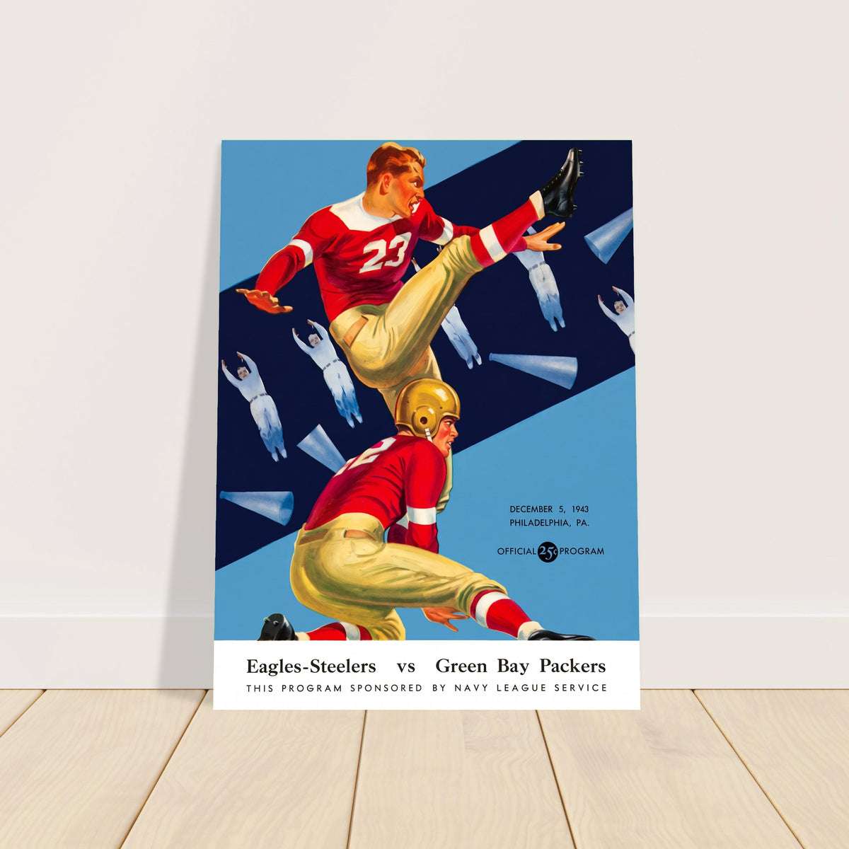 1943 Steagles Football Program Poster Eagles Steelers Wartime Vintage Wall Art 2