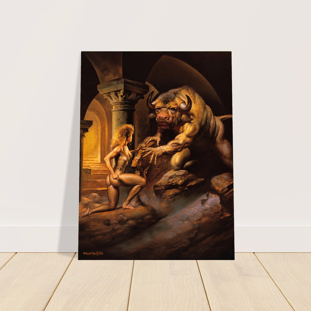 Boris Vallejo Minotaur 1991 Poster – Fantasy Mythological Art Wall Art Decor 2