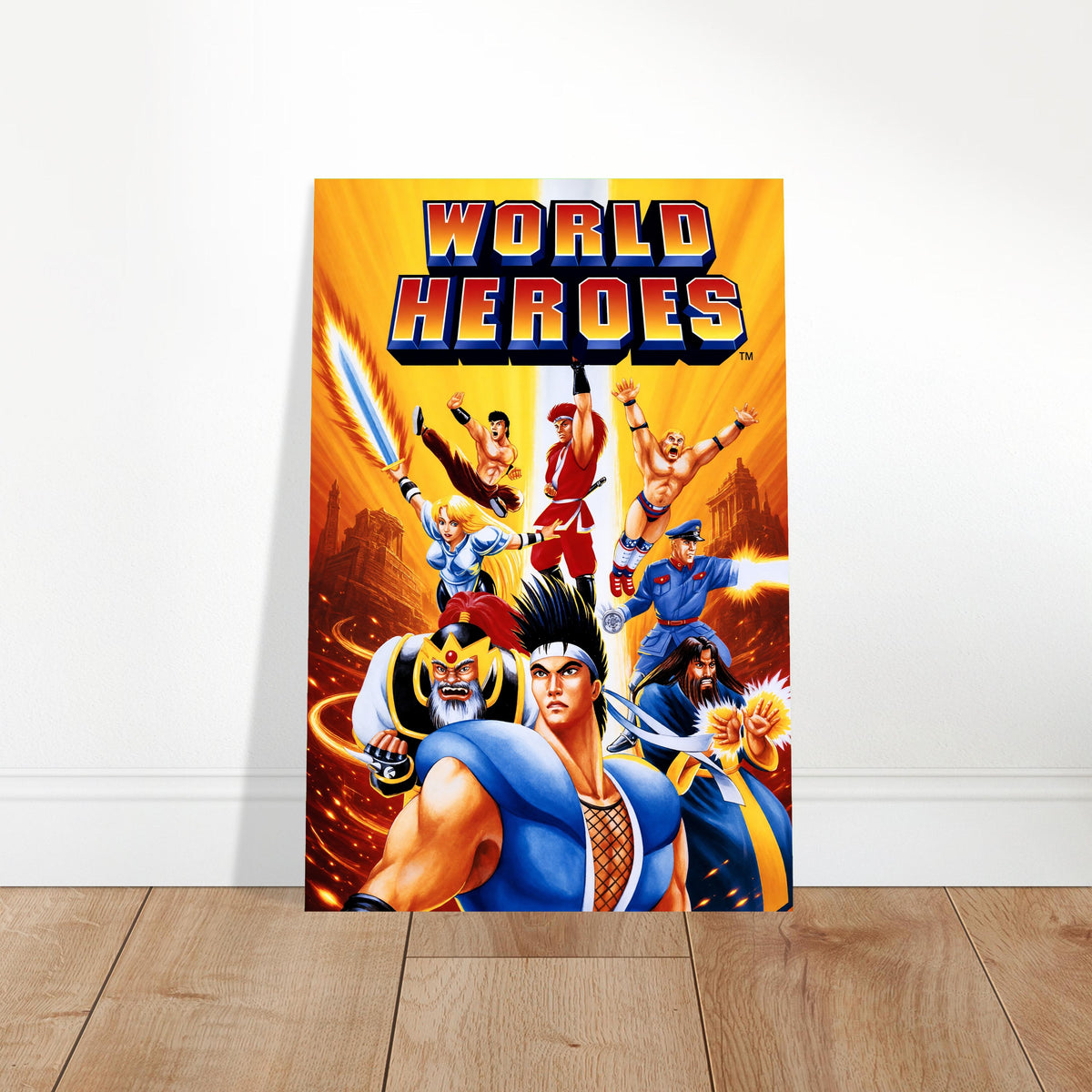 World Heroes Arcade Game Poster – Retro Fighting Game Art Wall Art Decor 2